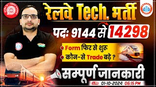 Railway Technician Vacancy 2024 Increase  RRB Technician Reopen Form  Which Is Best Trade [upl. by Revkah]