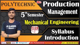 01 Production Management Mechanical engg 5th Semester Syllabus Introduction Class  Upbte  JEC [upl. by Halfdan374]