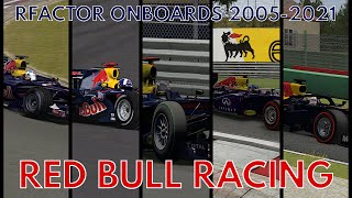 Red Bull Racing  rFactor Evolution  20052021 OnBoards [upl. by Corrinne]