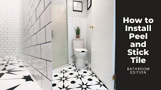 How to Install Peel and Stick Tile Bathroom Edition [upl. by Lasiaf]