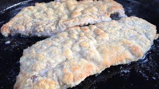 Original Wiener Schnitzel  das perfekte Kalbsschnitzel  aus der Grillpfanne [upl. by Alegnat]