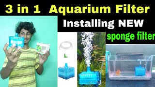 How to install Sponge filters amp Air pump in Aquarium Filter Cartridge [upl. by Yadsnil]