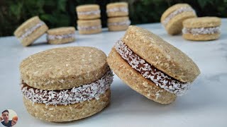 ALFAJORES de COCO Y AVENA🥥 I SIN MANTECA y SIN AZÚCAR I Receta Fácil y Saludable✅ [upl. by Valenba154]