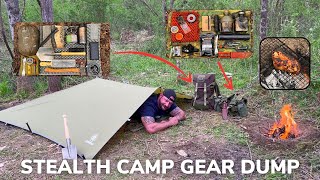 Solo Overnight Stealth Camp Gear Dump In the Rain and Yardbird Burnt to a Crisp [upl. by Smallman]