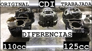 Tapa cdi Tapa Trabajada y original Y cilindro 125 y 110 Diferencias Medidas válvulas etc [upl. by Vashtee]