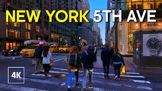 NEW YORK 5th Avenue Evening Walk  Manhattan Virtual Tour NYC [upl. by Noived]