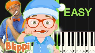 Blippi Tooth Brush Song EASY Piano Tutorial [upl. by Cohdwell]