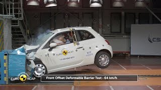 Fiat 500 Crash Test Euro NCAP  Rating ★★★✩✩ [upl. by Drobman]