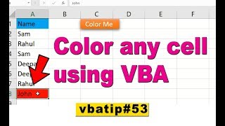 color any cell in excel using VBA  vbatip53 [upl. by Virgil]