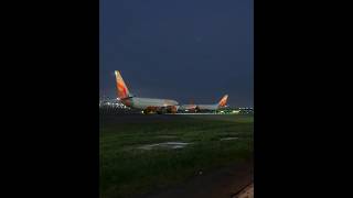 Night view delhi airport trending viralvideo aviation takeoff landing delhiairport aeroplane [upl. by Alidia]