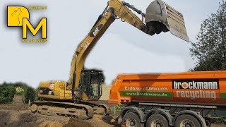 CATERPILLAR 323D BELÄDT LKW KIPPER BAUSTELLE NACH ABBRUCH [upl. by Ecinev]