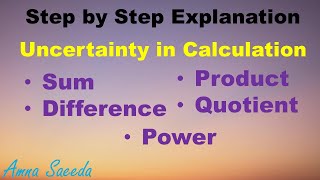 Uncertainty in Calculation  Sum Difference Product Quotient Power  Class 11  Amna Saeeda [upl. by Minardi]