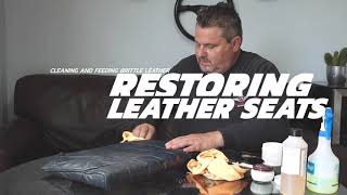 Restoring old leather car seats  How to restore brittle leather [upl. by Onitnatsnoc530]