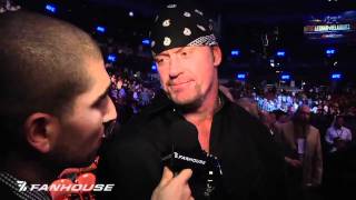 ARIEL HELWANI WWEs Undertaker Brock Lesnar Exchange Words Following UFC 121  LEGENDARY [upl. by Navanod]