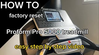 How to factory reset Proform Pro 5000 treadmill  also known as paperclip reset and screen reset [upl. by Alsi]