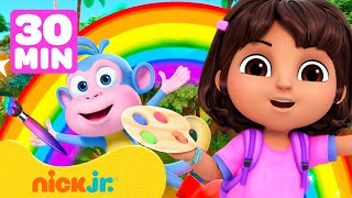 Kleurenpret met Dora w Boots 🎨 Compilatie van 30 minuten  Nick Jr Nederlands [upl. by Iroak578]