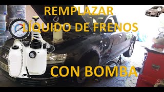 Cómo cambiar y sangrar el líquido de freno del coche sin ayuda con una BOMBA DE VACIO Ej AUDI A6 [upl. by Steinke]