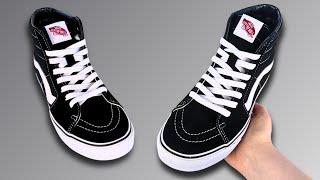 HOW TO LACE HIGH TOP VANS STANDARD WAY Sk8 Hi Lacing [upl. by Isaiah436]