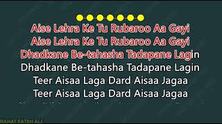 Mere Rashke Qamar SAMPLE KARAOKE With Lyrics Rahat Fateh Ali 04 00 [upl. by Marna]