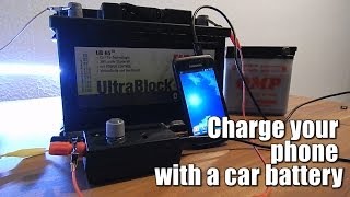 Charge your phone with a car battery 6V24V  Voltage regulator [upl. by Ahsenauq]