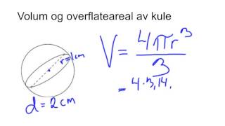 Volum og overflate av kule [upl. by Lammond]