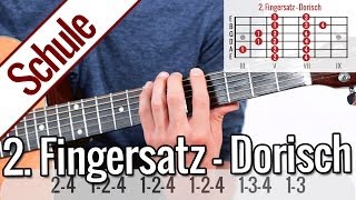 2 Fingersatz Dorisch  Tonleiterspiel  Gitarrenschule [upl. by Kermie]