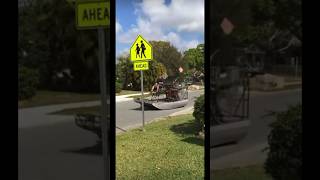 Airboat drives on road florida airboat fail floridalife boat [upl. by Afatsom]