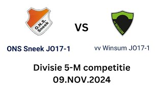 ONS Sneek JO171 vs vv Winsum JO171 Divisie 5M Competitie 09NOV2024 [upl. by Bobbee]