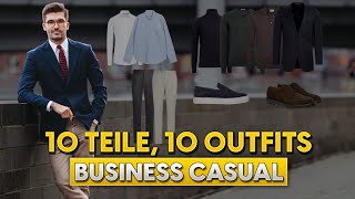 10 Kleidungsstücke 10 Outfits Business Casual Edition  Stylingtipps für Männer [upl. by Rafaelof]