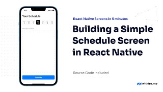 34 Building a Simple Schedule Screen in React Native [upl. by Seraphina734]