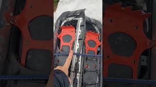 best way to attach your snowshoes to your backpack [upl. by Tekcirc]