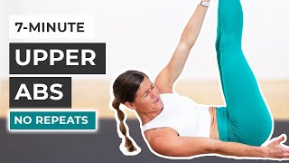 7Minute Upper Abs Workout No Repeat No Equipment [upl. by Nesyt]