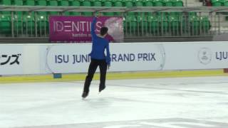 ISU 2014 Jr Grand Prix Ljubljana Men Short Program Mitchell GORDON CAN [upl. by Devaj]