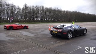 DRAG RACE LaFerrari vs Bugatti Veyron  Vmax Stealth [upl. by Selby]