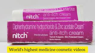 Nitch anti itch cream diphenhydramine amp Zinc cream  allergic rash ke liye [upl. by Aggy731]