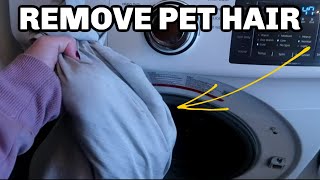 HOW TO REMOVE PET HAIR FROM BEDDING  CLEANING HACKS TESTEDTEACH ME HOW TO CLEAN [upl. by Irakab]