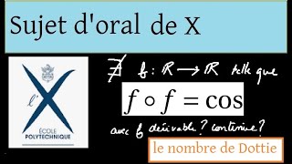 Oraux Concours X polytechnique PSI  sujet 9  continuité injection dérivabilité fofcos Dottie [upl. by Carr]