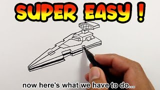 How to draw a star wars spaceship  Drawing Ideas Easy [upl. by Akialam]