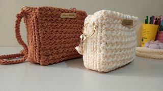 Bolsa de Crochê em fio Náutico pequena para utilidades [upl. by Lenore]