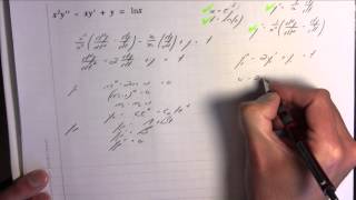 C42 Example problem solving a Cauchy Euler equation with substitution [upl. by Agretha373]