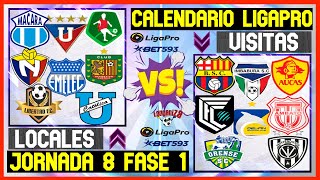 🔴LIGAPRO CALENDARIO FECHA 8 PRIMERA ETAPA LIGAPRO ECUADOR 2024  PROXIMOS PARTIDOS LIGAPRO FASE 1 [upl. by Fisken496]