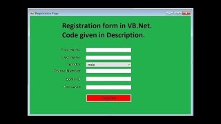 How to create a Registration Sign Up form in VBNet [upl. by Niobe410]