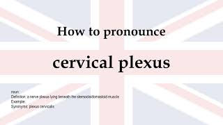 How to pronounce cervical plexus  meaning [upl. by Gilligan]