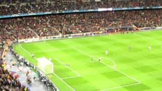 Torres Winning goal 24th April Chelsea v Barcelona  film with the Barcalona fans [upl. by Reyotal463]