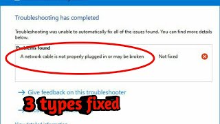 How To Fix A Network Cable is Not Properly Plugged in or May be Broken Detected Windows 788110 [upl. by Baudelaire335]