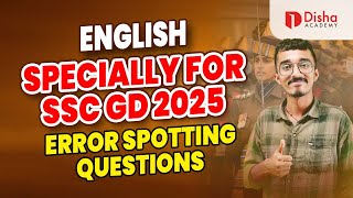 ENGLISH  SPECIALLY FOR SSC GD 2025  ERROR SPOTTING QUESTIONS ssc sscgd exam [upl. by Irrabaj760]