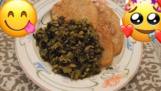 Making Jamaica callaloo and sugar fritters for breakfast 😋 [upl. by Guilbert536]