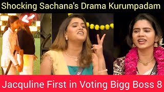 Jacquline First in Voting  Shocking Sachanas Drama Kurumpadam  Bigg Boss 8 Tamil Deepak [upl. by Alilahk]