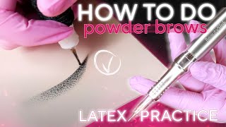 How To Do Powder Brows  Latex Practice [upl. by Hanway932]