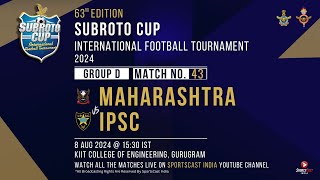 63RD EDITION SUBROTO CUP INT FOOTBALL TOURNAMENT MAHARASHTRA VS IPSC POOL D KIIT [upl. by Addison]